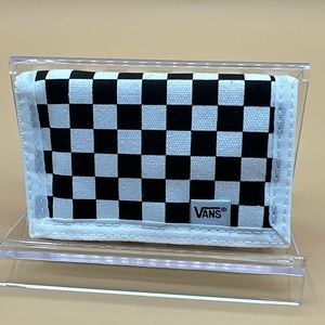 New Vans-Off-The-Wall Black And White Checkered Trifold Wallet